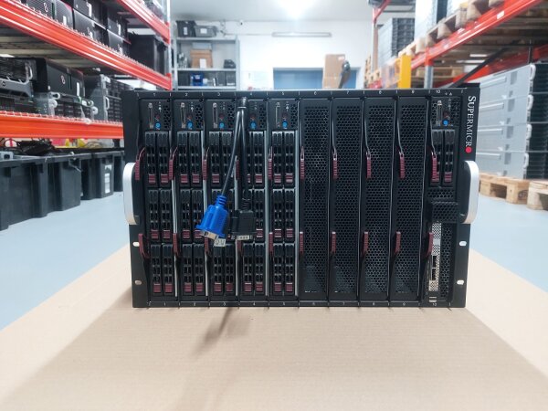 Supermicro SBE-710E-R60 512GB 8X Xeon 10GbE KVM Blade Center